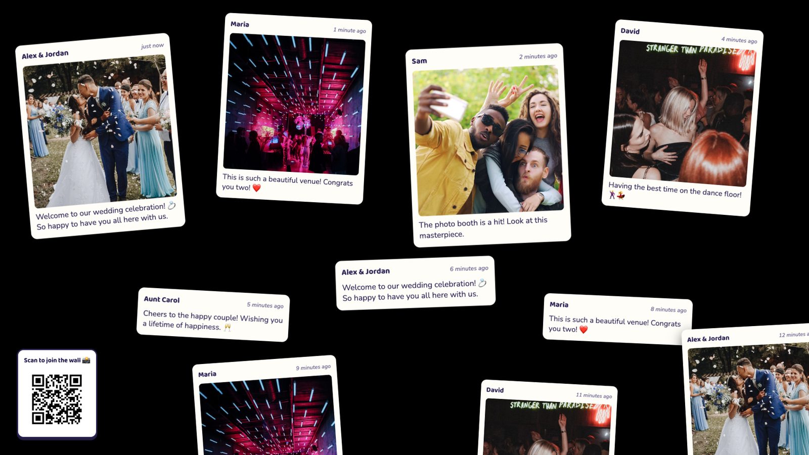 Function Party Screen Party Screen — Live Photo & Message Wall for Parties, Weddings & Events
